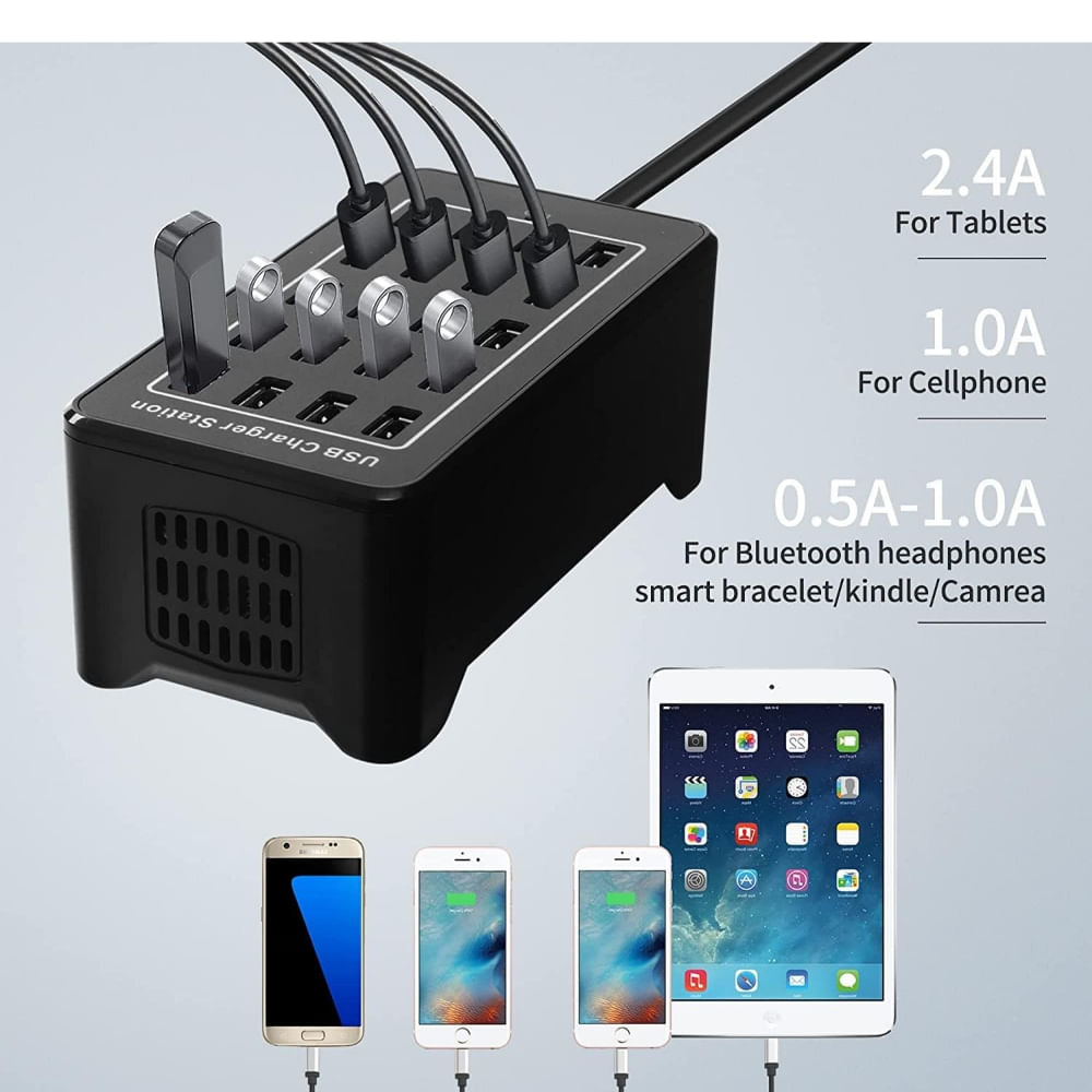Cargador Multipuertos 15 puertos USB  100Watts 2.5A
