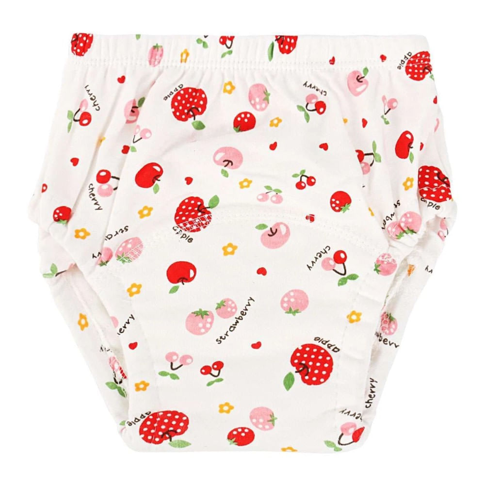 Calzón Entrenador de Bebé Blanco de frutas Rojas y Rosadas 110cm