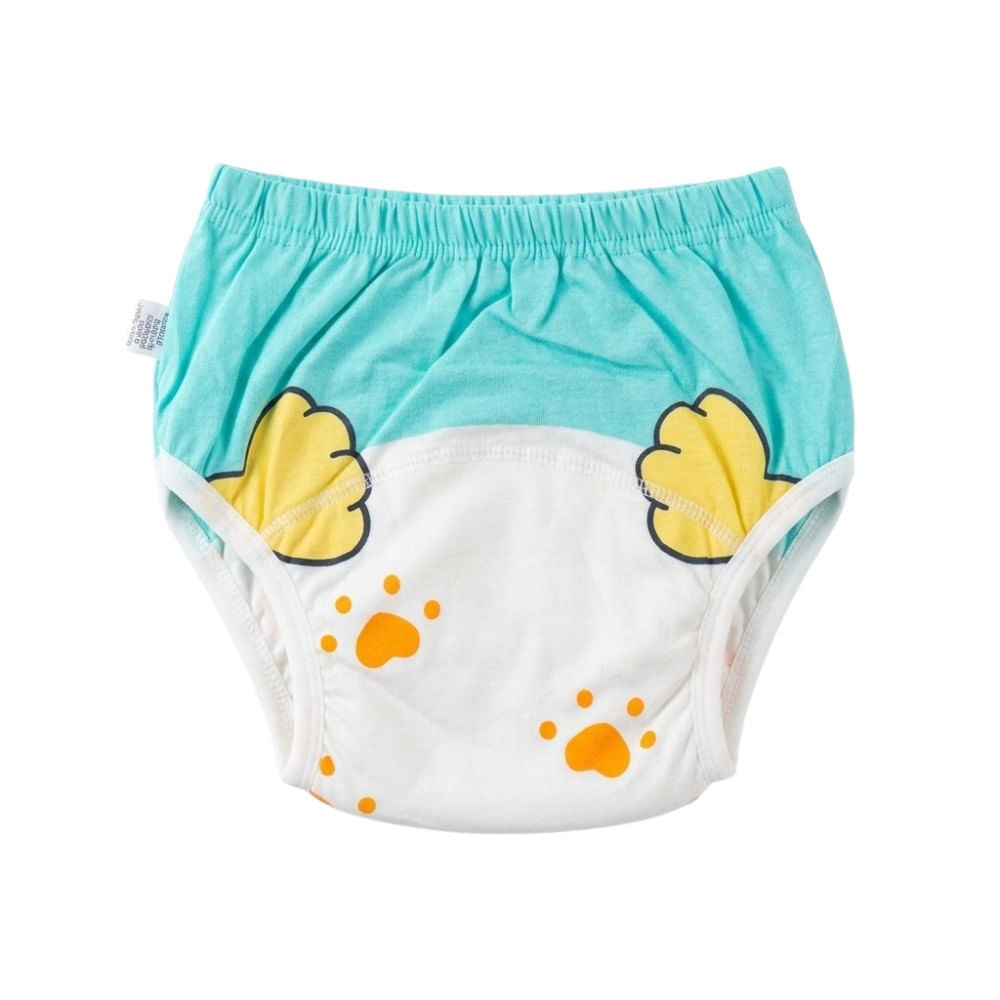 Calzón de Entrenamiento Blanco con Verde Agua Diseño de Perrito Luck  Talla 110