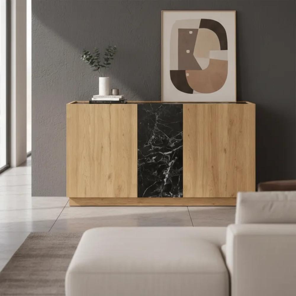 APARADOR BRAND 3 PUERTAS ROBLE Y MAMBA 140CM