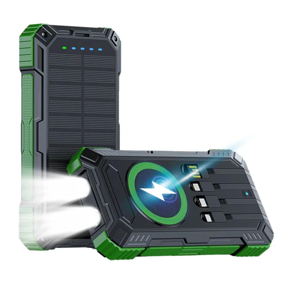 Power Bank Solar 40000mAh Carga Rápida 22.5W Inalámbrico Resistente IP65 Verde