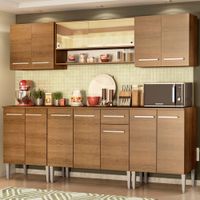 Mueble de Cocina Integral Emilly Smile 233 cm - Marrón