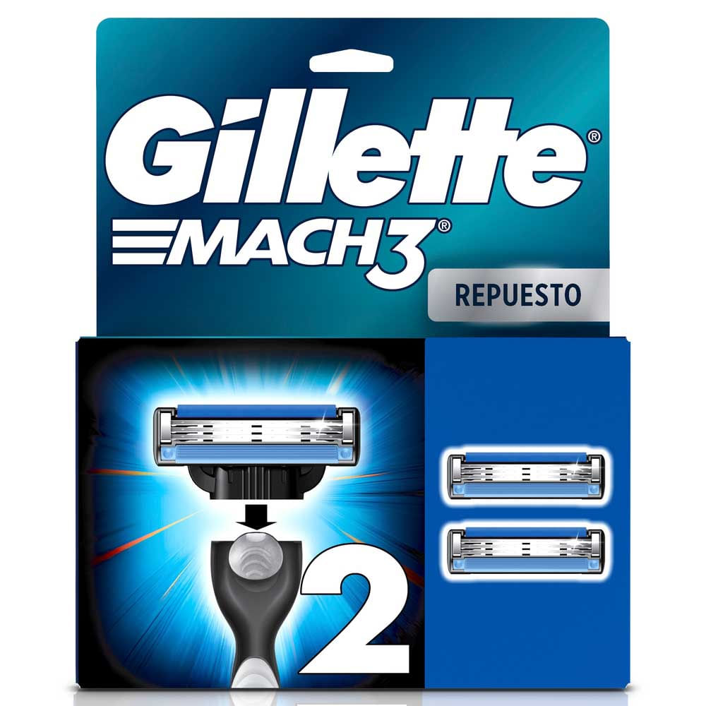 Repuesto para Máquina de Afeitar GILLETTE Mach3 con 3 Hojas Caja 2un