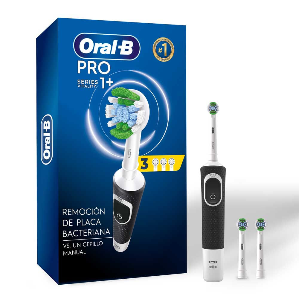 Cepillo de Dientes Eléctrico ORALl-B PRO Series 1 3 Repuestos y 1 Cargador Gancho Paquete 1un