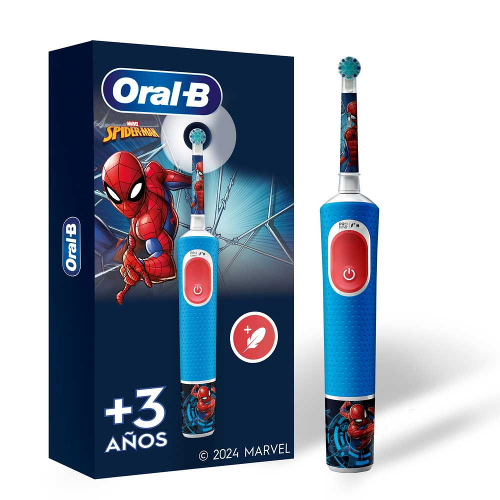 Cepillo Dental Eléctrico ORAL-B Marvel Spiderman para Niños +3 Gancho Paquete 1un + 1 Repuesto