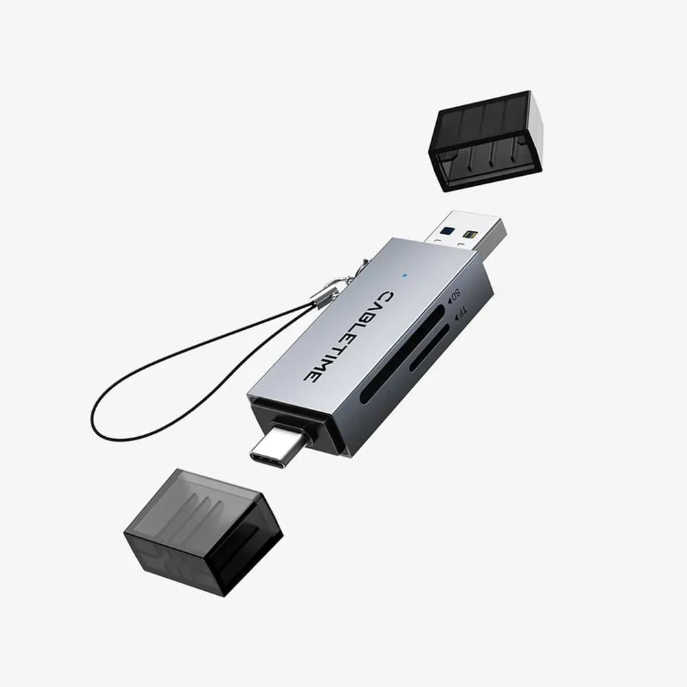 CABLETIME Lector de tarjetas USB-C y USB 3.0 SDXC SDHC RS-MMC MicroSDXC - CD40G