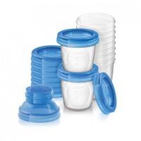 Recipiente de Leche AVENT 180ml 10 un +2 Adaptadores