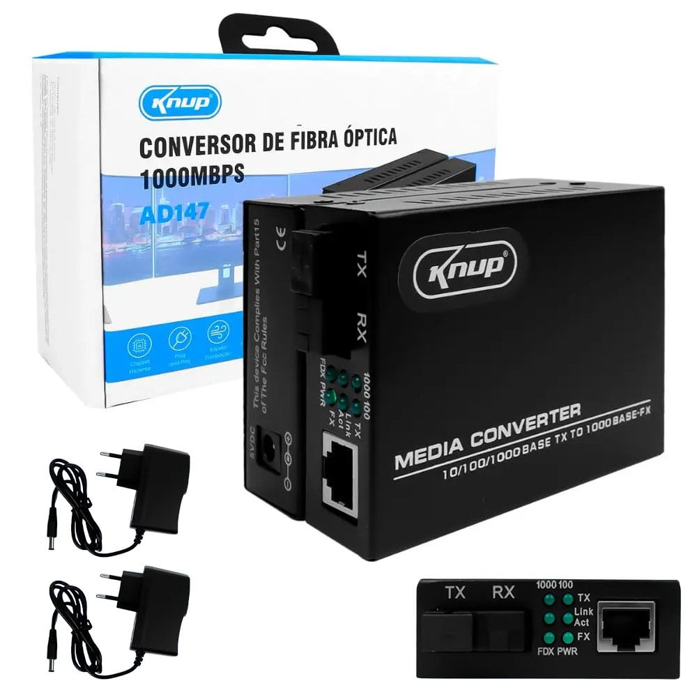1 Par de Convertidores de Medios de Fibra Htb-GS-03 a-b 20km 1000mb