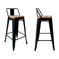 Banco Vintage CResp Negro Wood Natural H77 - Ziyaz