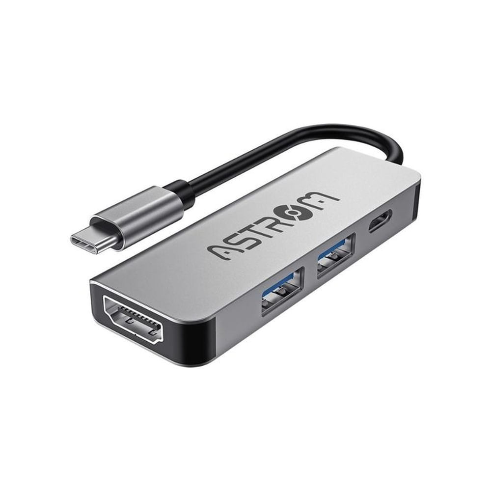 ADAPTADOR HUB USB-C 4 EN 1 ASTROM MH2341-HDMI