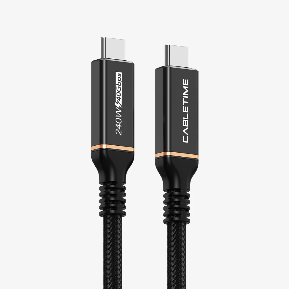 CABLETIME Cable USB-C a USB-C USB4 240W 40Gbps 8K Trenzado - CU40L