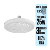 Ventilador de Techo Orange 3 Aspas con Foco Tipo Ufo LED Luz Fría 25W + Control