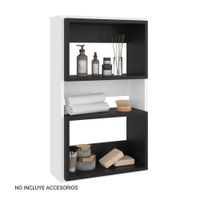 Mueble Auxilar Muro Baño Eco Blanco y Wengue Tuhome