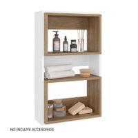 Mueble Auxilar Muro Baño Eco Blanco y Fresno Tuhome