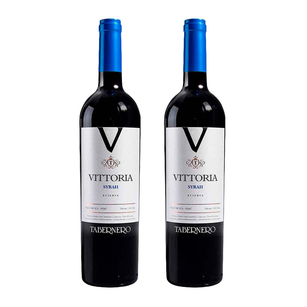 Pack Vino Tinto TABERNERO VITTORIA Reserva Syrah Botella 750ml x 2un