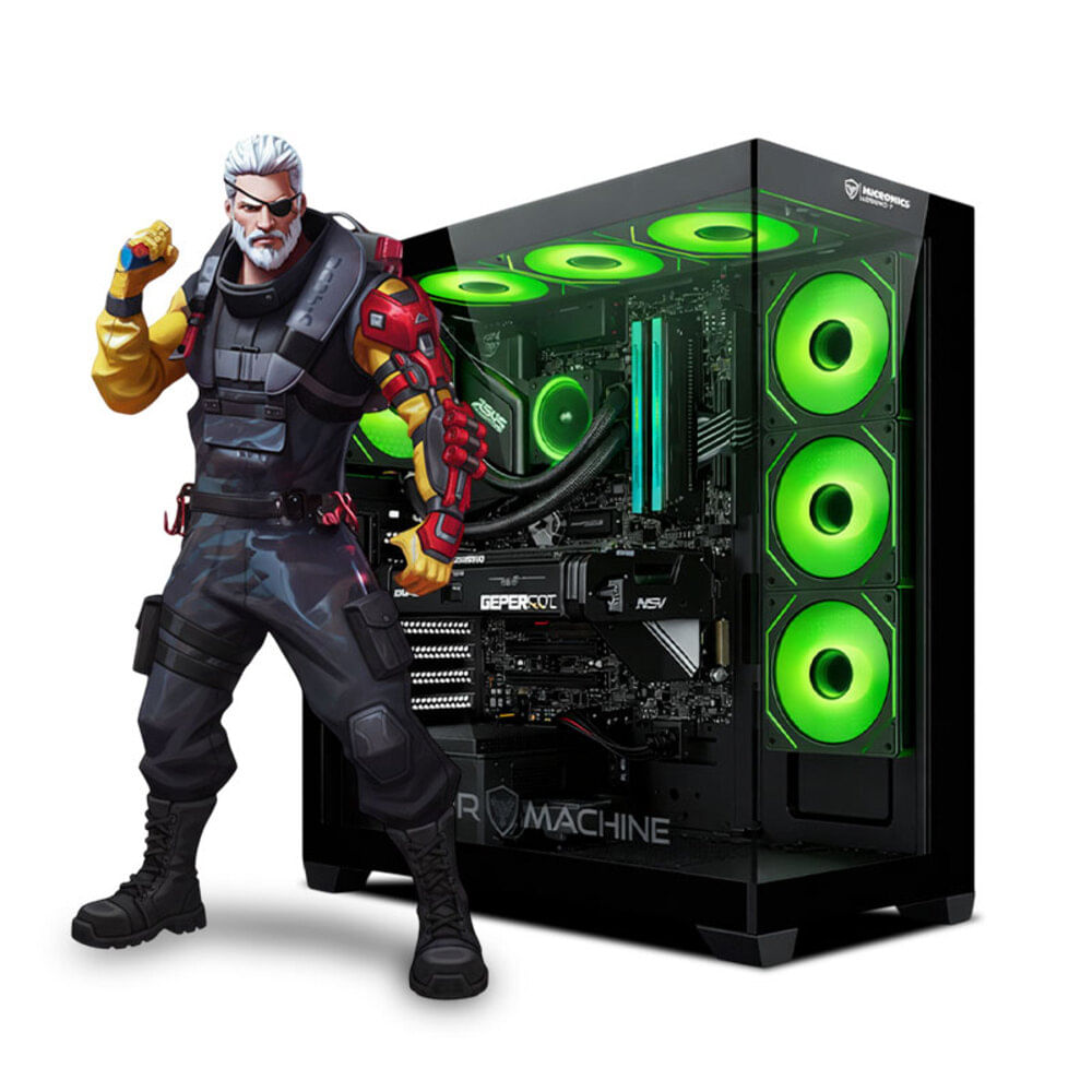CPU Gamer Storm Green Plus Ryzen 7 7700X 16gb DDR5 500GB RTX5050 8GB Mipclista RGB COMPUTADORA
