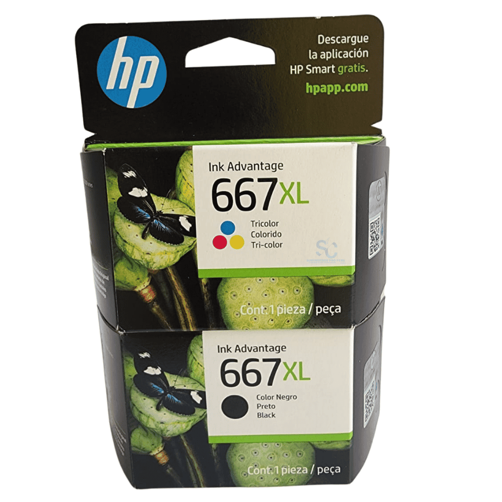Kit Tinta HP 667XL Negro Tricolor original