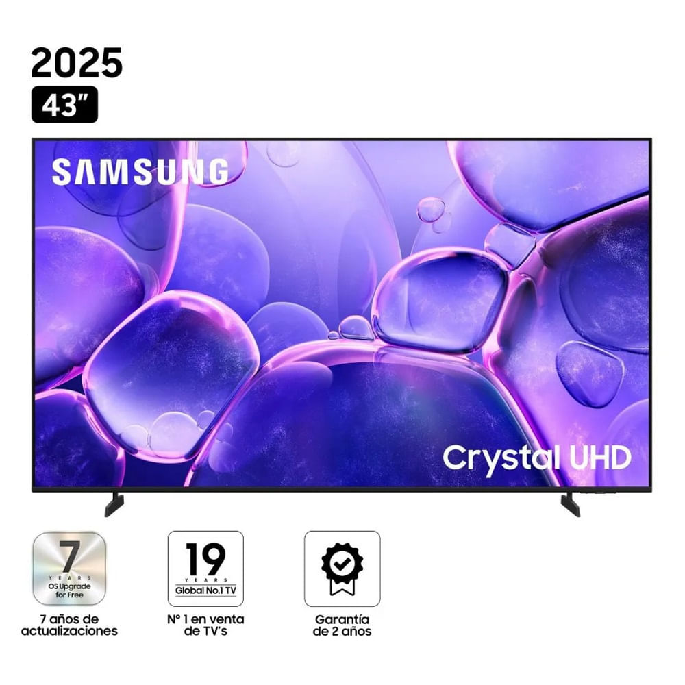 SMART TV SAMSUNG 43' CRYSTAL UHD U8000F 2025 UN43U8000FGXPE