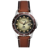 Reloj Fossil Blue FS5961 Fecha Correa de Cuero Marrón Dial Verde