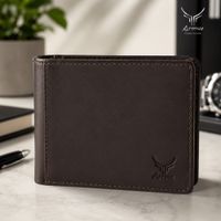 Billetera De Cuero Vacuno Classic AR17 Café Con Camel