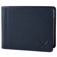 Billetera De Cuero Vacuno Classic AR17 Azul Con Beige