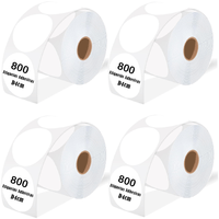 Etiqueta Termica Adhesiva Circular D4cm Pack 4 Rollos