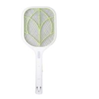 Matamoscas Raqueta Electrica Blanca con Linterna Recargable