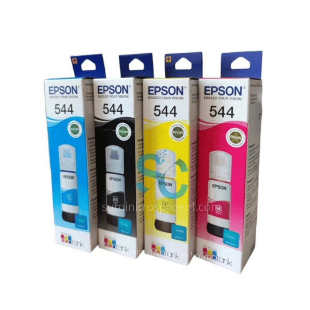 Kit de 4 Tintas Epson T544 Negro y Colores L3210 L3250 Original