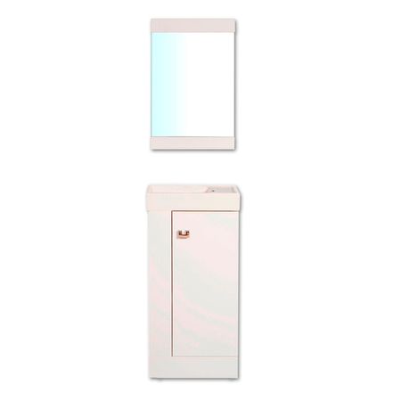 Combo Vanitorio + Lavatorio + Espejo Orange Modelo Turín Blanco de MDP Melamine