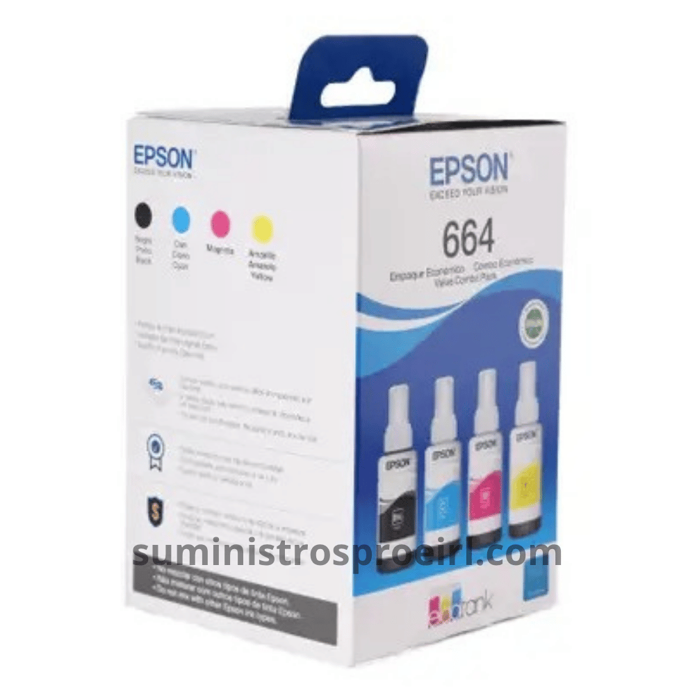 Combo de Tinta T664 EPSON 4 Colores