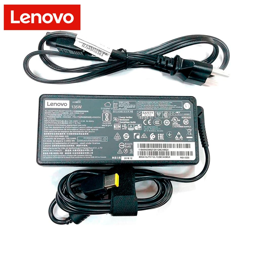 Cargador Original Lenovo 135W 20V 6.75A Punta USB Slim Tip Amarilla para Laptop