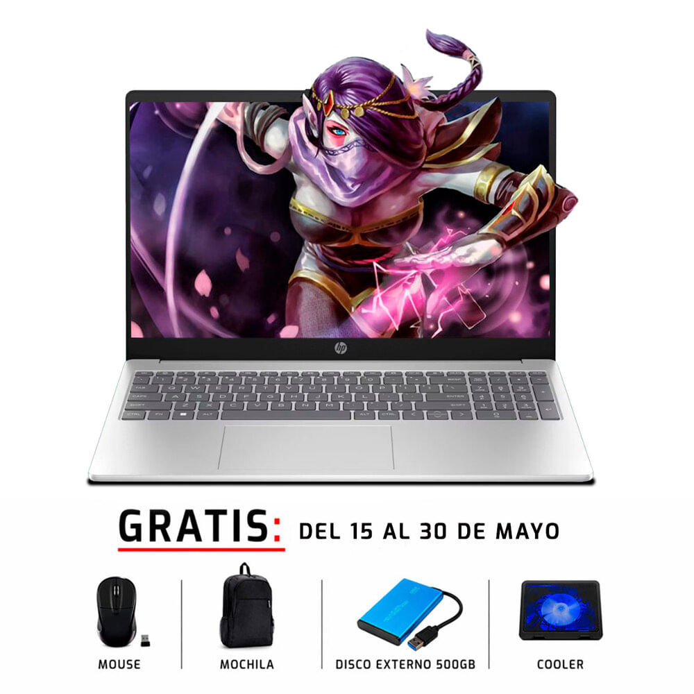 Laptops HP 15 FC0256LA AMD Ryzen 5 7520U 16GB LPDDR5 500GB
