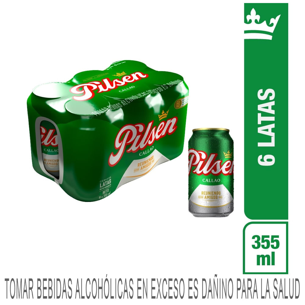 Cerveza PILSEN 6 Pack Lata 355ml