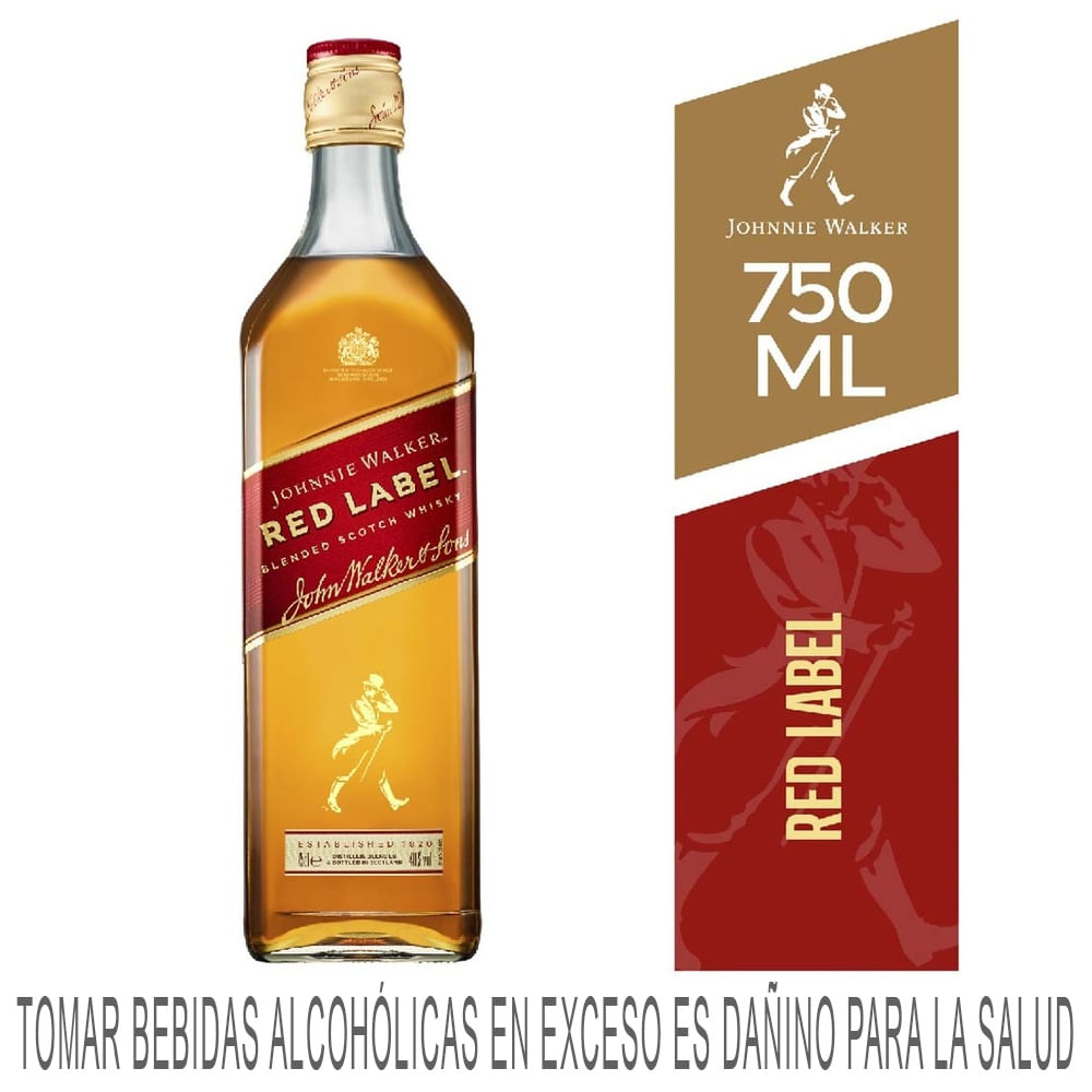 Whisky JOHNNIE WALKER Red Label Botella 750ml