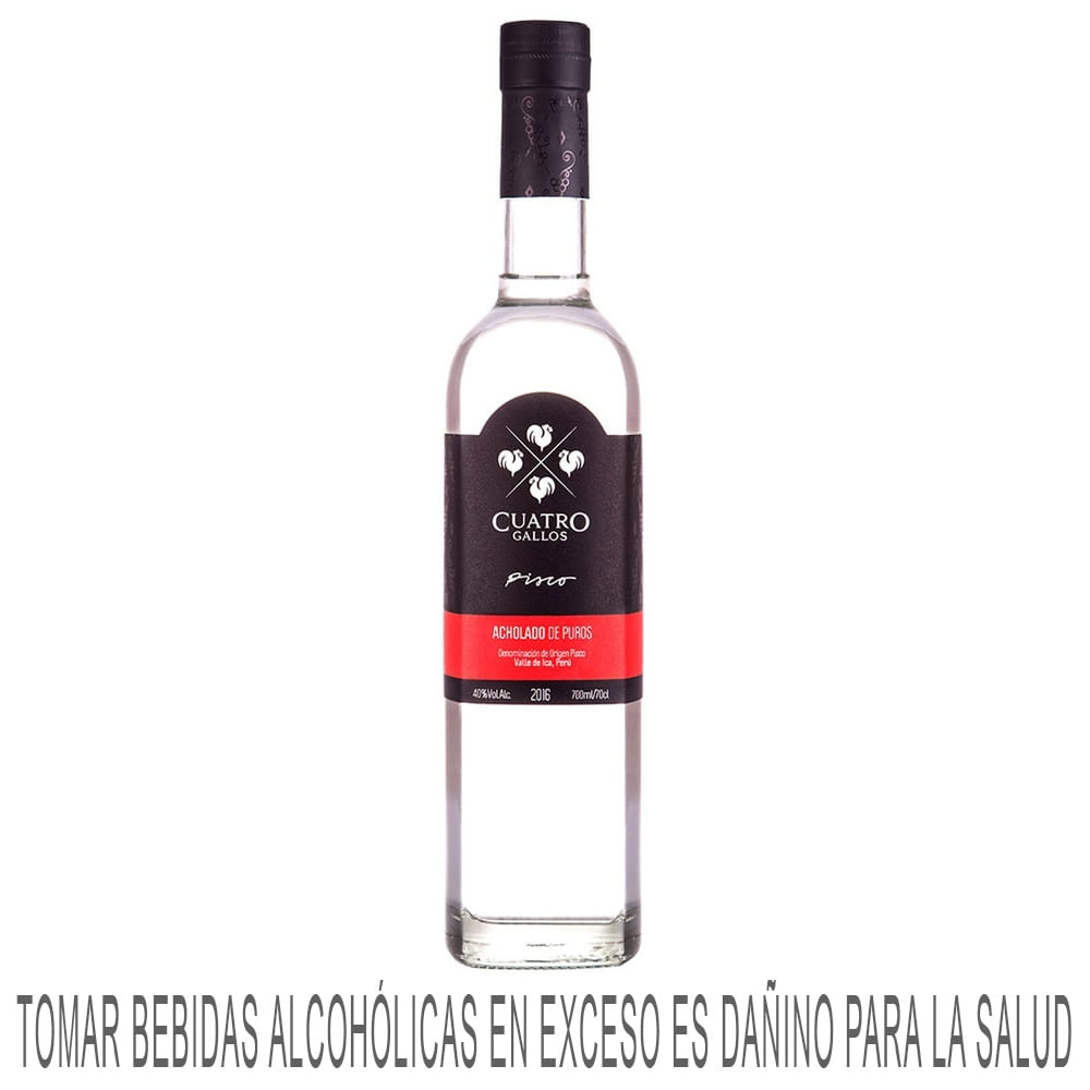 Pisco CUATRO GALLOS Acholado Botella 700ml