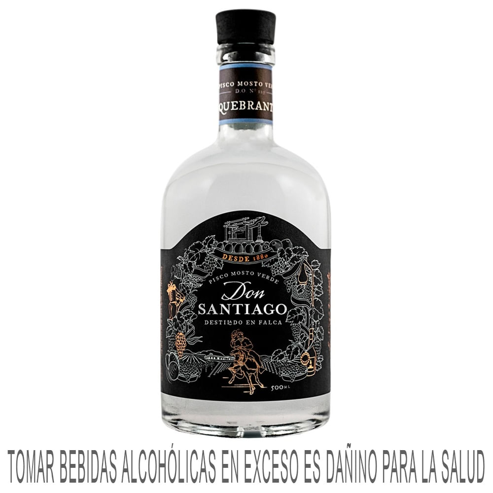 Pisco SANTIAGO QUEIROLO Mosto Verde Quebranta Botella 500ml