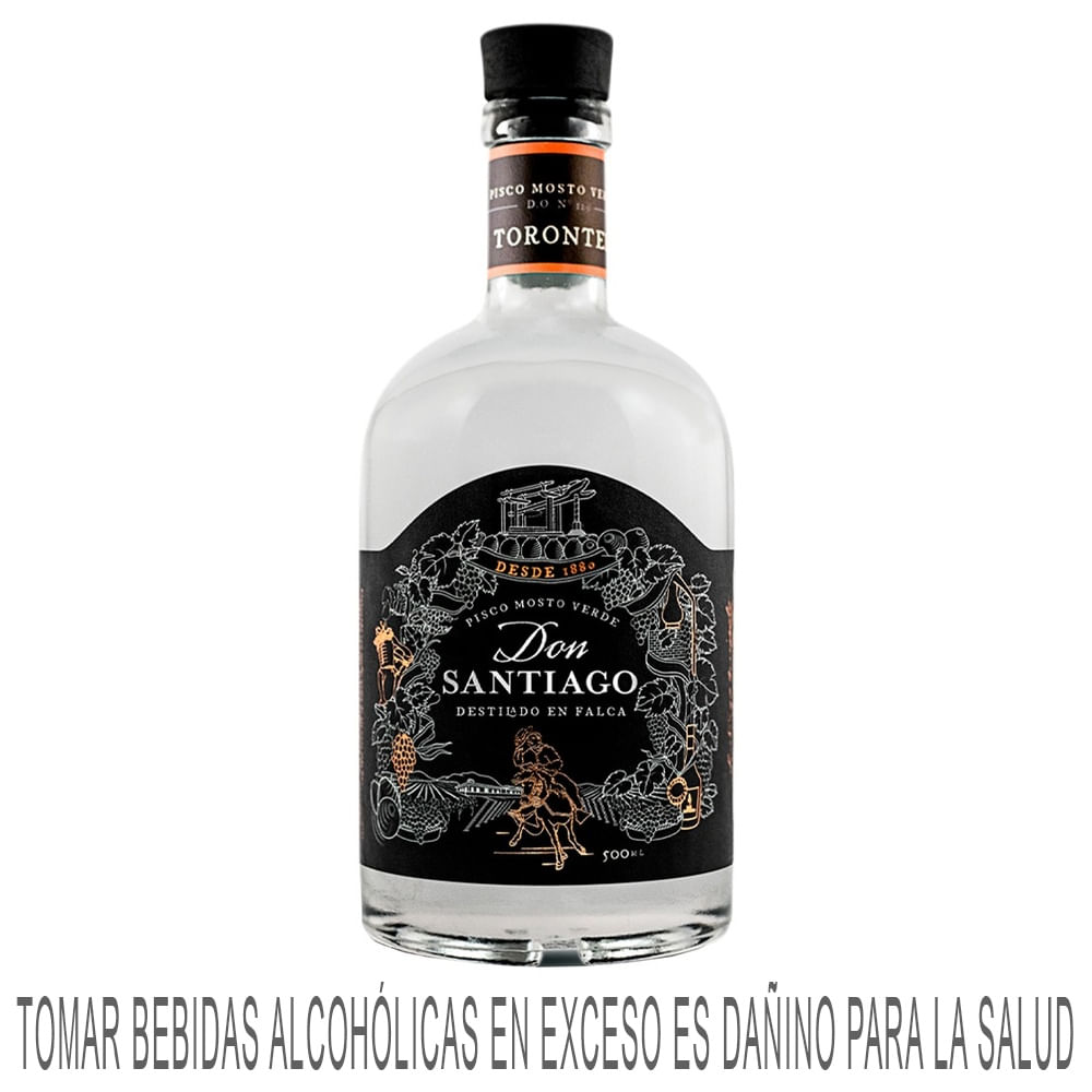 Pisco SANTIAGO QUEIROLO Mosto Verde Torontel Botella 500ml