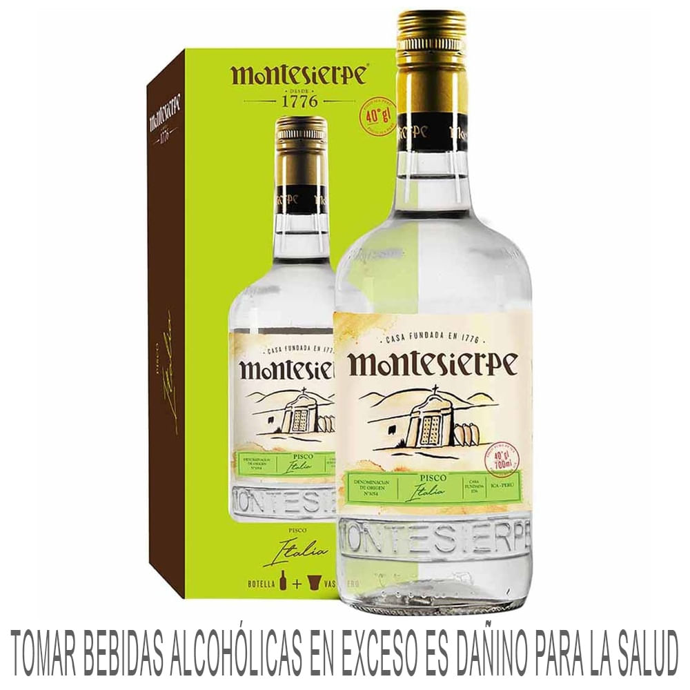 Pisco MONTESIERPE Italia Botella 750 ml