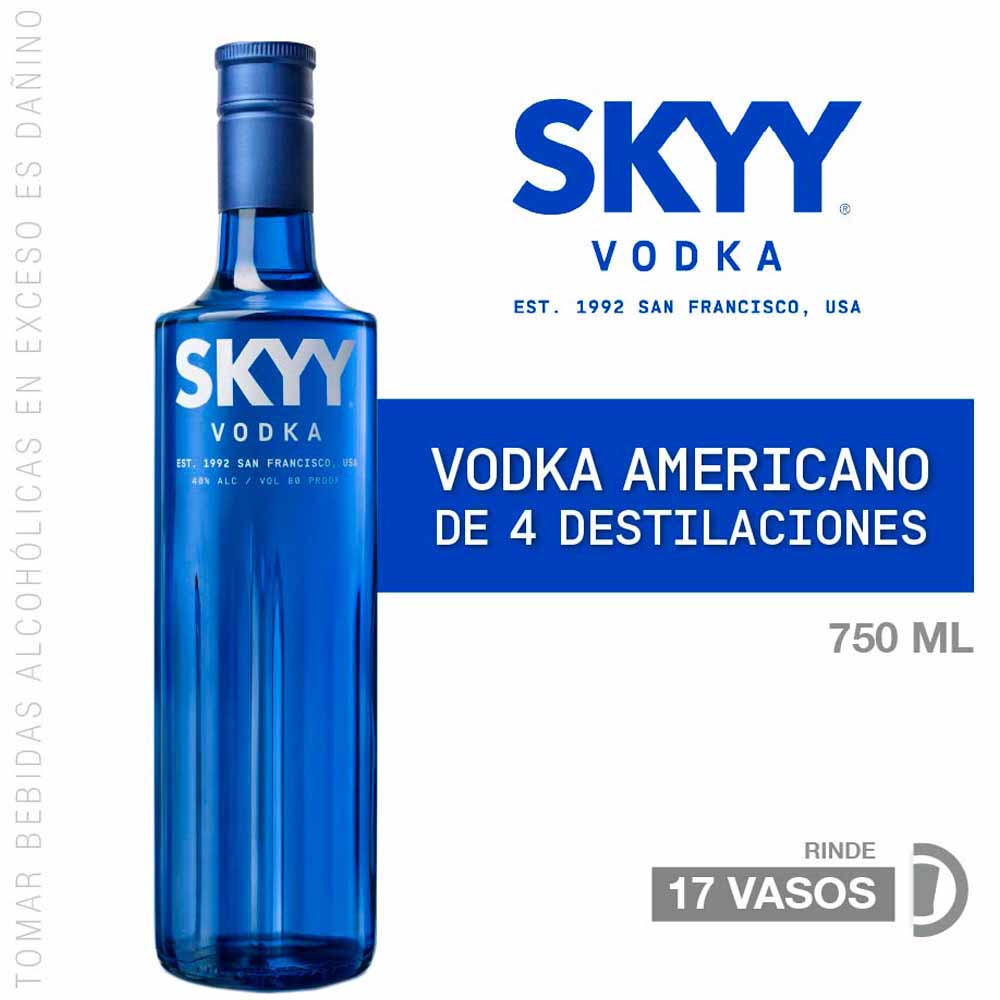 Vodka SKYY Botella 750ml