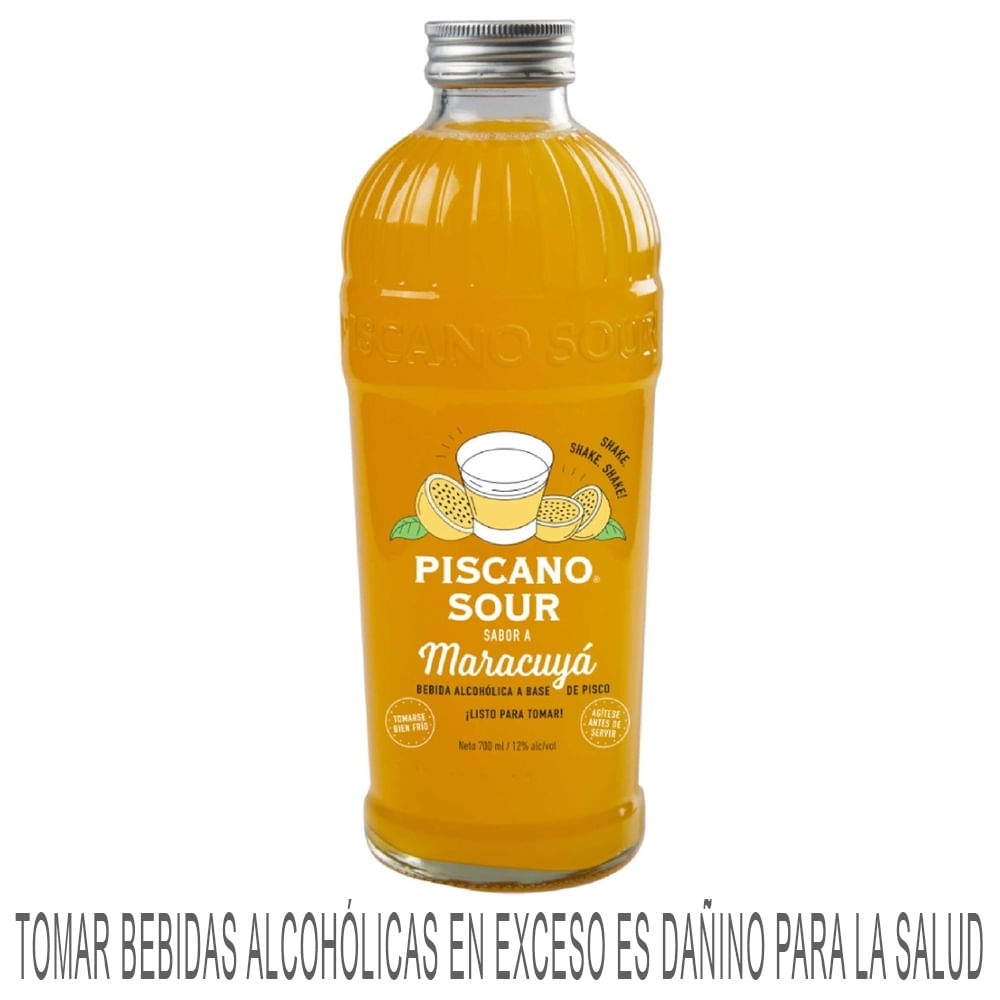Ready To Drink (RTD) PISCANO Sour Maracuyá Botella 700ml