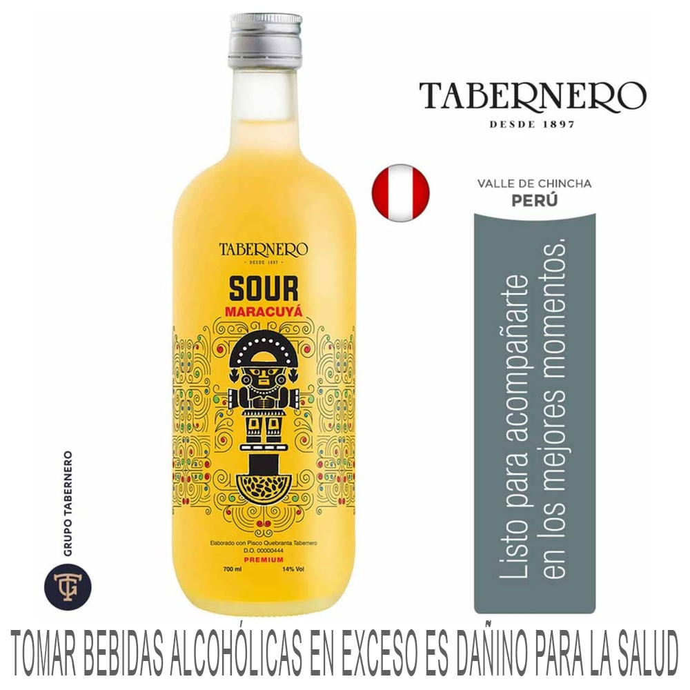 Ready To Drink (RTD) TABERNERO Sour Maracuyá Botella 700ml