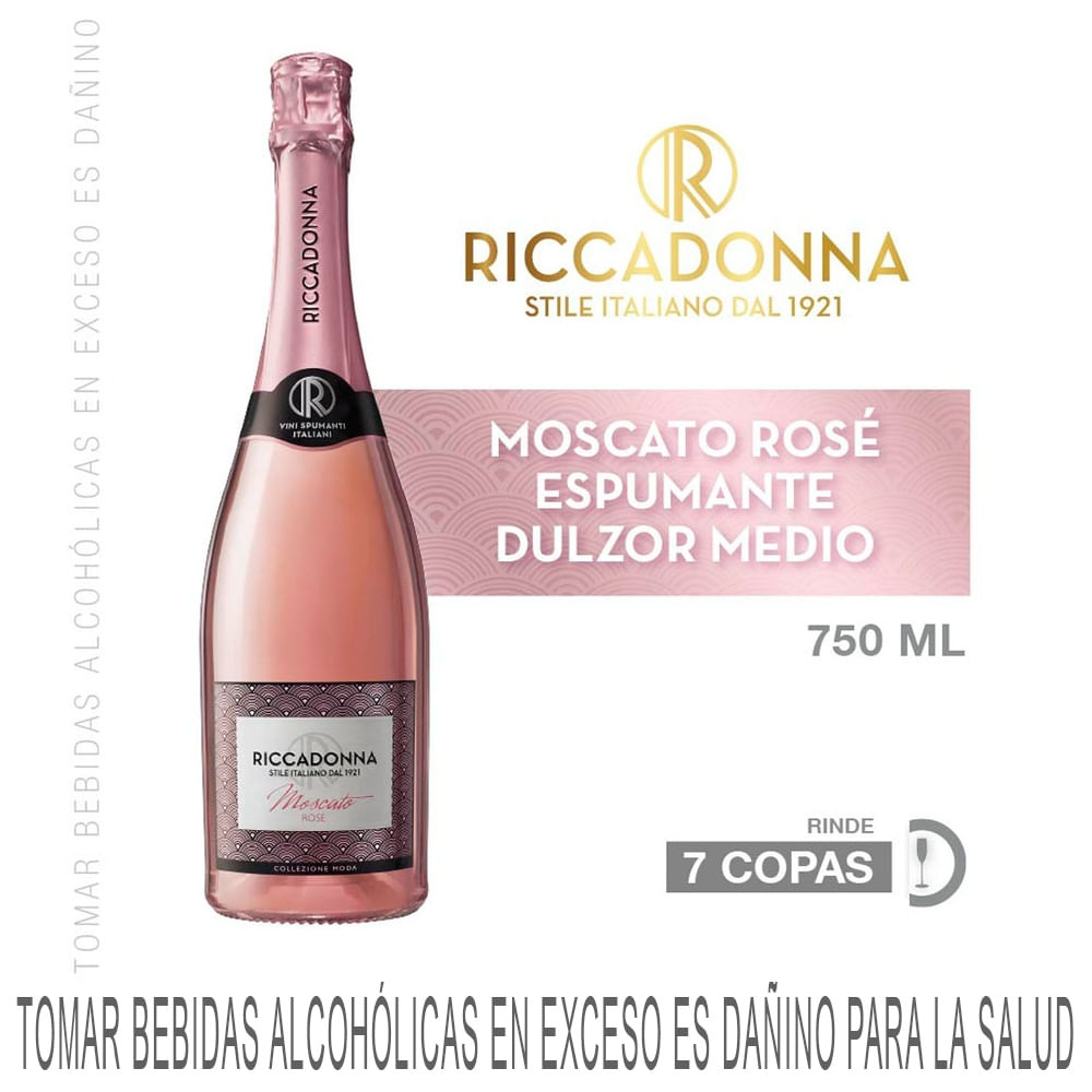 Espumante RICCADONNA Moscato Rosé Botella 750ml