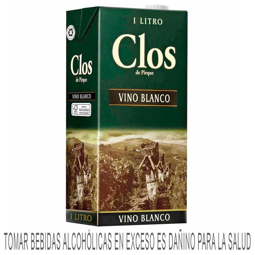 Vino Blanco CLOS DE PIRQUE Blanco Caja 1L