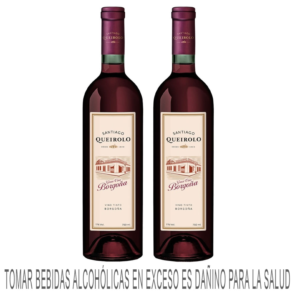 Vino Tinto SANTIAGO QUEIROLO Borgoña Semiseco Botella 750ml