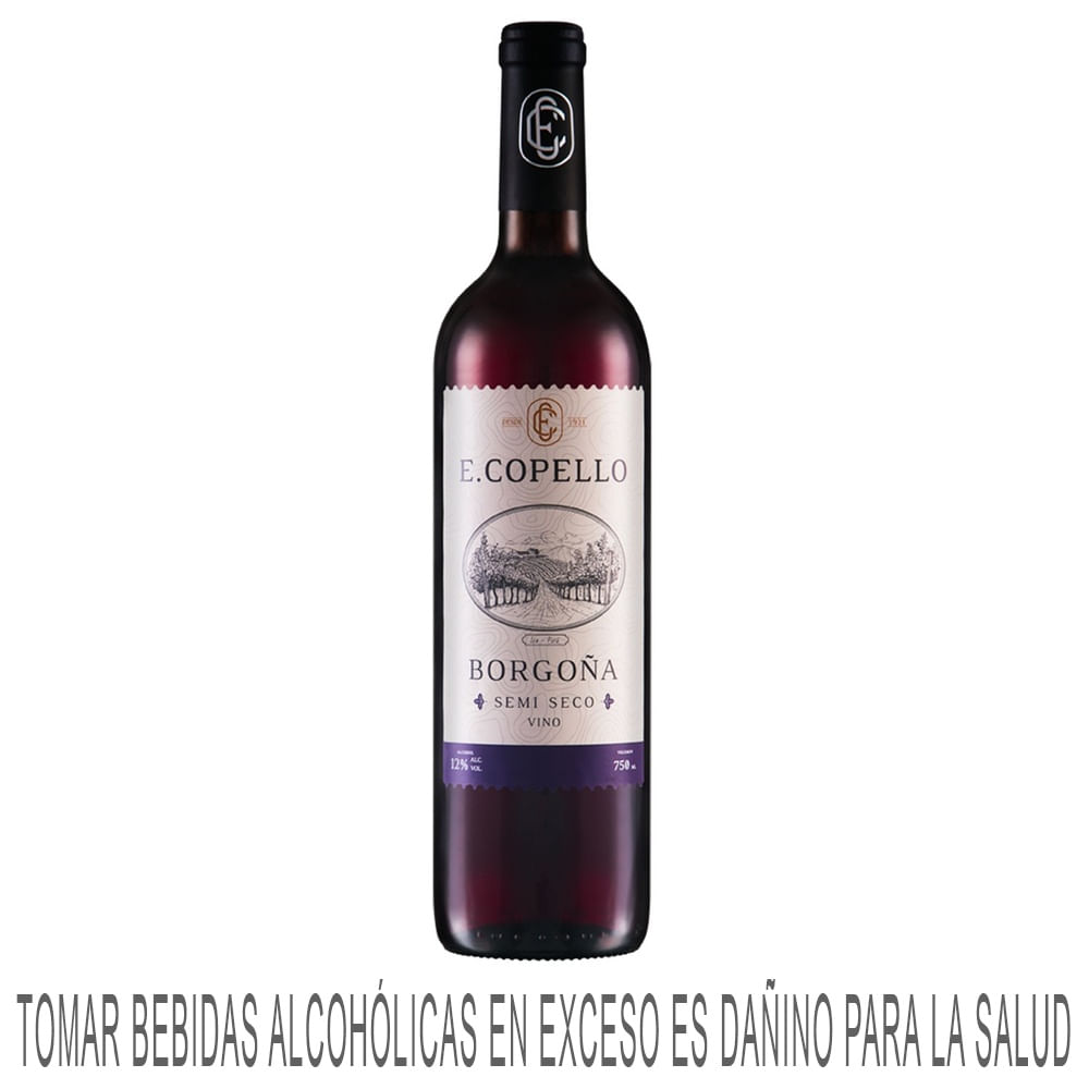 Vino Tinto E. COPELLO Borgoña Semi Seco Botella 750ml