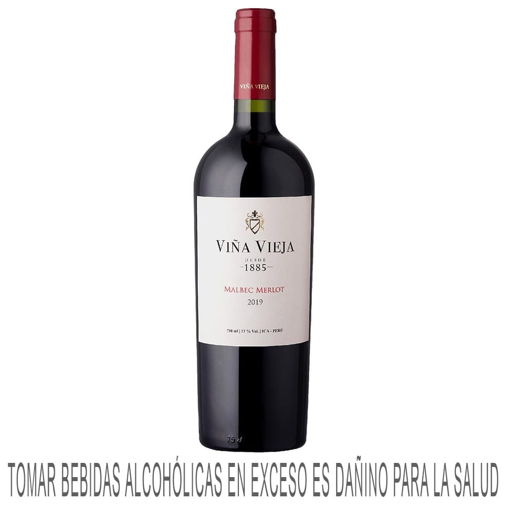 Vino Tinto VIÑA VIEJA Malbec Merlot Botella 750ml