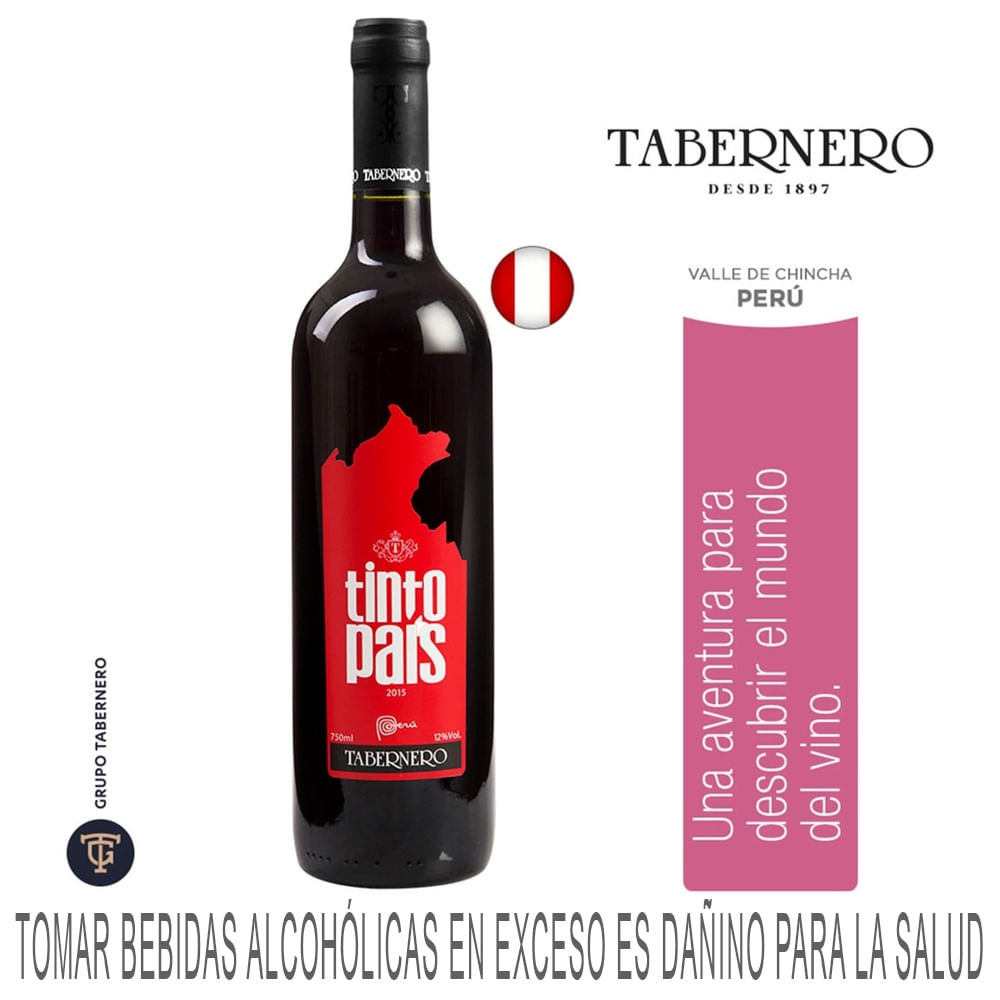 Vino Tinto TABERNERO Tinto País Malbec Botella 750ml