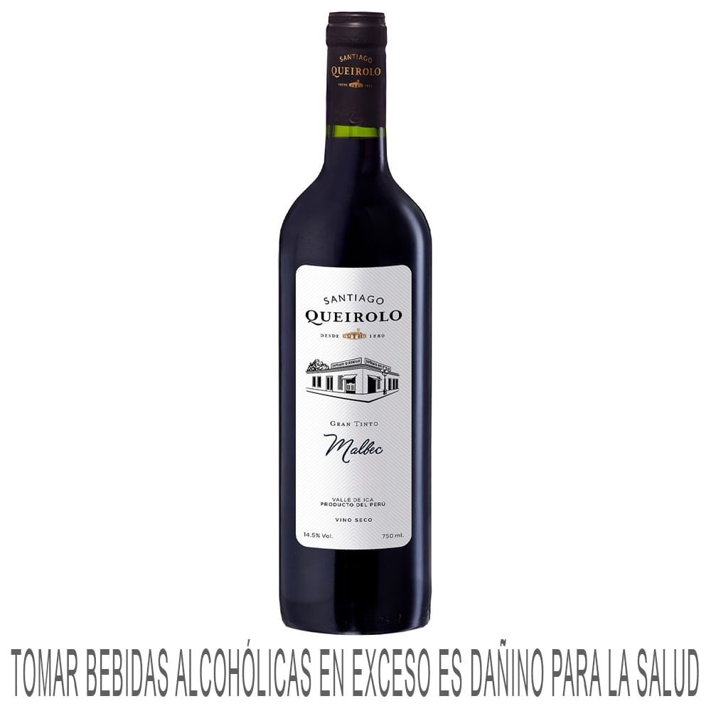 Vino Tinto SANTIAGO QUEIROLO Malbec Seco Botella 750ml
