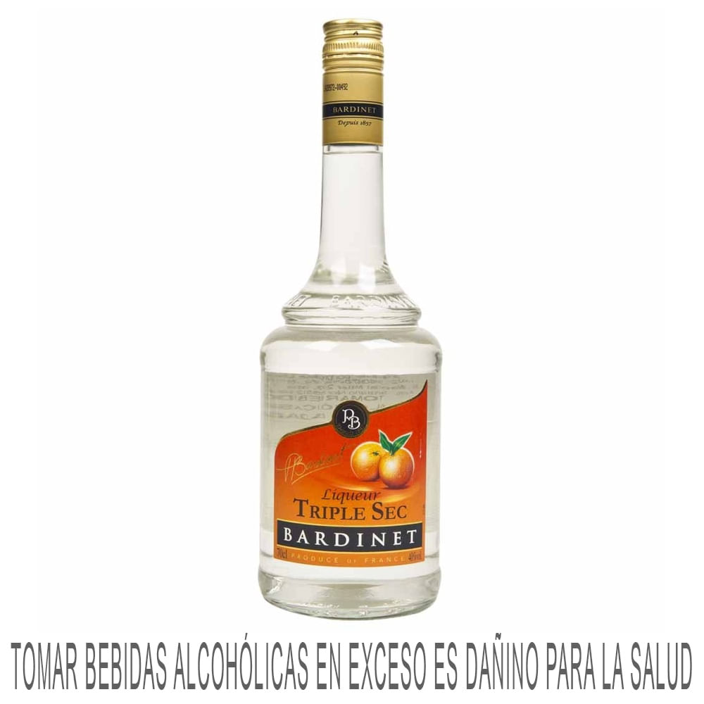Licor BARDINET Triple Sec naranja Botella 700ml
