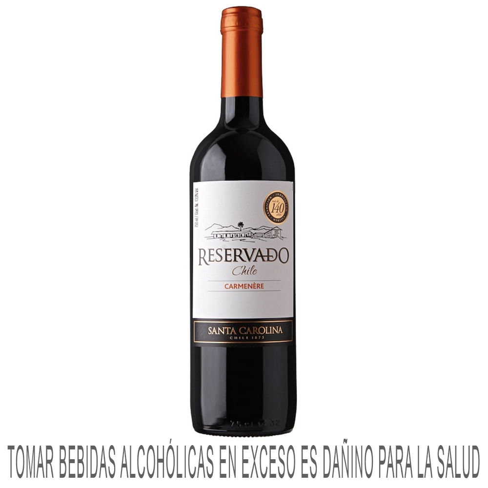 Vino Tinto SANTA CAROLINA Reservado Carmenere Botella 750ml
